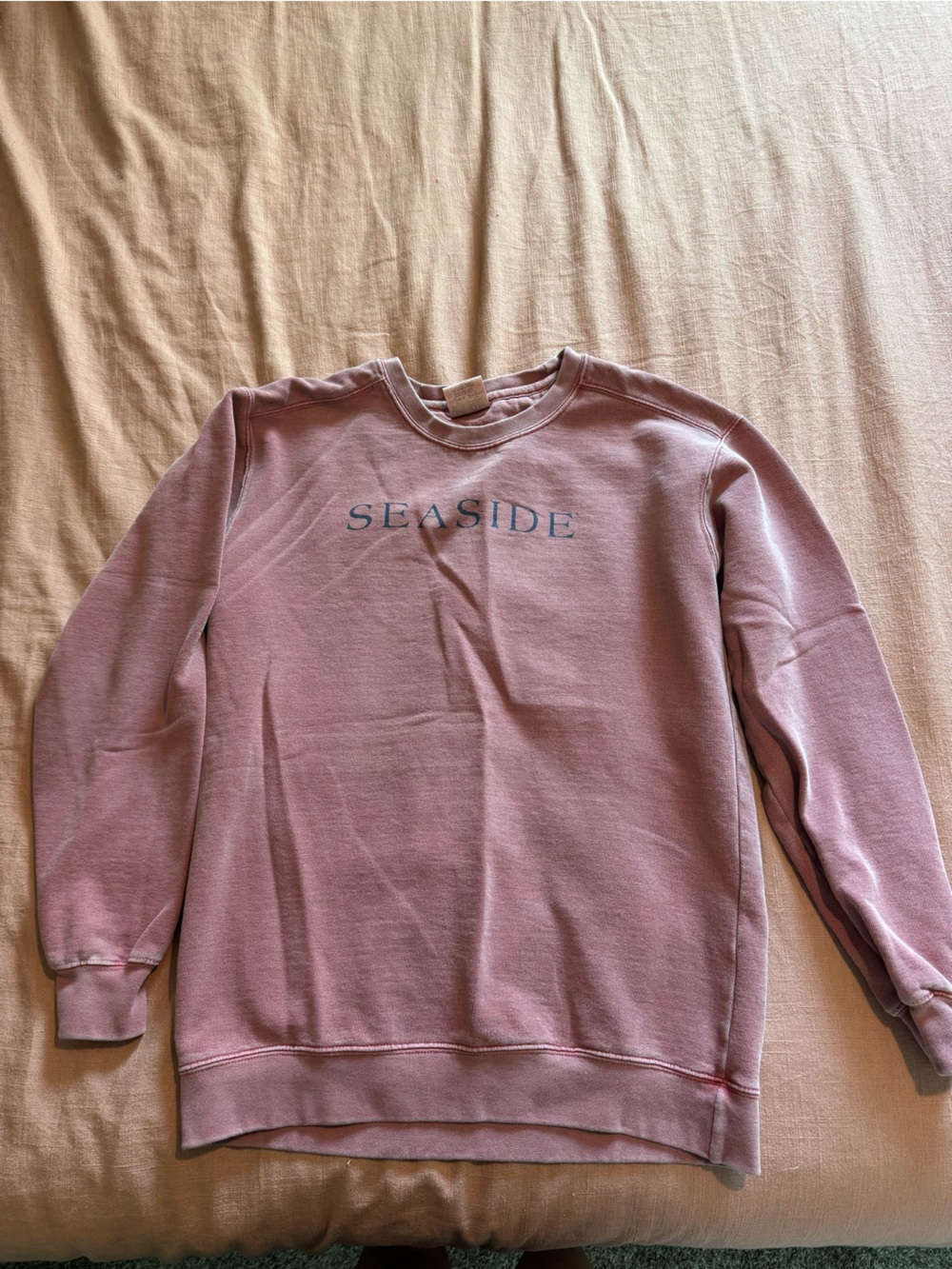 Seaside Logo Crewneck Sweater in Dusty Pink